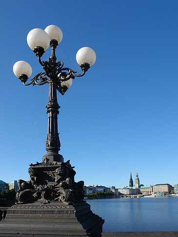 Foto Laterne und Binnenalster - Hamburg