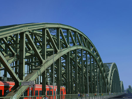 Hohenzollernbrücke mit Zug Fotos